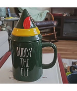 Rae Dunn Green Buddy The Elf With Hat Cover Christmas Mug - $39.97