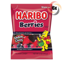 6x Bags Haribo Berries Flavor Gummi Candy Peg Bags | Share Size | 5oz - £17.24 GBP