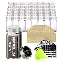 48 Glass Spice Jars With 703 Spice Labels, Chalk Marker And Funnel Compl... - £54.34 GBP