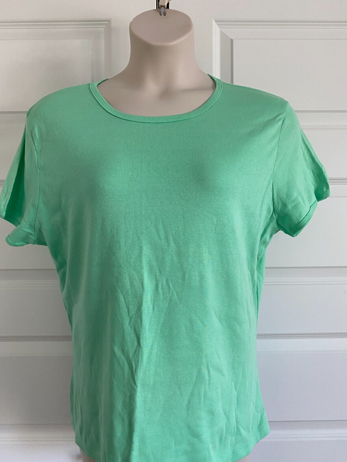 NEW  HANES SILVER FOR HER 2X S/S CREW NECK RIBBED COTTON TEE TOP  Mint G... - $4.46