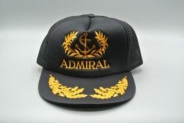 Admiral Trucker Hat Mesh Snapback Size-A-Just OS VTG Black Yellow Wings ... - £15.11 GBP