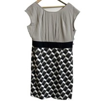 New Ab Studio Women&#39;s Size 16 Gray Black Abstract Sleeveless Sheath Dress - £13.49 GBP