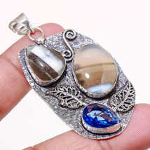 Blue Opal Tanzanite Gemstone Handmade Fashion Gift Pendant Jewelry 2.60&quot; SA 794 - £4.78 GBP