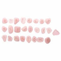  Bag of 24 Rose Quartz Rune Stones In Black Pouch - £15.70 GBP