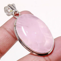 Rose Quartz Oval Shape Gemstone Handmade Fashion Pendant Jewelry 2.10&quot; SA 837 - £4.78 GBP