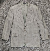 Ermenegildo Zegna Sport Coat Jacket SILK &amp; Wool Tan Windowpane Glen Plai... - $65.00