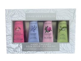 Crabtree And Evelyn 4 pc Hand Therapy Set .9 Oz each Rosewater, Lavender, Lily,  - £28.70 GBP