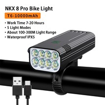 NATFIRE 8 LED Bike Light 10000-6400mAh USB Rechargeable Bike Headlight Super Bri - £89.91 GBP