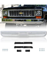 Front Chrome Bumper w/ Black Steel Brackets &amp; Hardware For 73-80 Chevy G... - £235.87 GBP