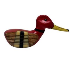 Vintage Wood Duck Red Carved Golf Driver Paperweight Cup Defender - $24.16