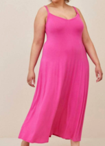 Torrid Super Soft Pink Sleeveless Trapeze Maxi Dress Size Large-12 - £35.34 GBP