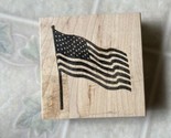Large WAVING AMERICAN FLAG Patriotic 4th of July Rubber Stamp 3.25 square - $15.88