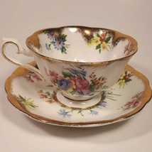 Rare Royal Albert Bone China Floral Bouquet heavy gold gliding gold brushed - £24.23 GBP