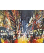 Nathan Neven (1979, Irish) MODERN ART OIL ORIGINAL NIGHT STREET NEW YORK - $6,102.94 CAD
