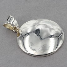 Vintage Silpada Sterling Silver Large Wavy Disc Pendant S1123 - £20.06 GBP