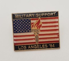 1984 LA Los Angeles Olympics Olympic Military Support Flag Lapel Hat Pin - £13.24 GBP