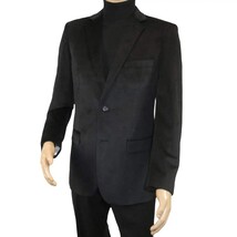 Men's Velvet Sports Coat Grammy Amy Award By BASSIRI , LEONARDI J1042 Black image 8