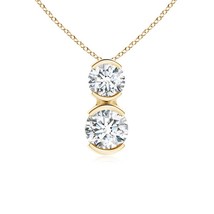 ANGARA Lab-Grown 0.26 Ct Semi Two Stone Diamond Pendant Necklace in 14K ... - £494.69 GBP