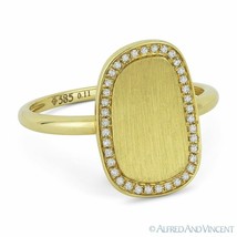 0.11ct Round Cut Diamond 14k Yellow Gold Right-Hand Brushed-Finish Fashion Ring - £435.50 GBP