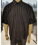 Amtrak Jeans Men&#39;s Button Down Shirt Short Sleeve  Multi-color Striped S... - $184.89 MXN