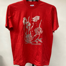 Vintage Antigua. W.i. Mens Hanes Graphic T-Shirt Red USA Fish Travel XL - £8.46 GBP