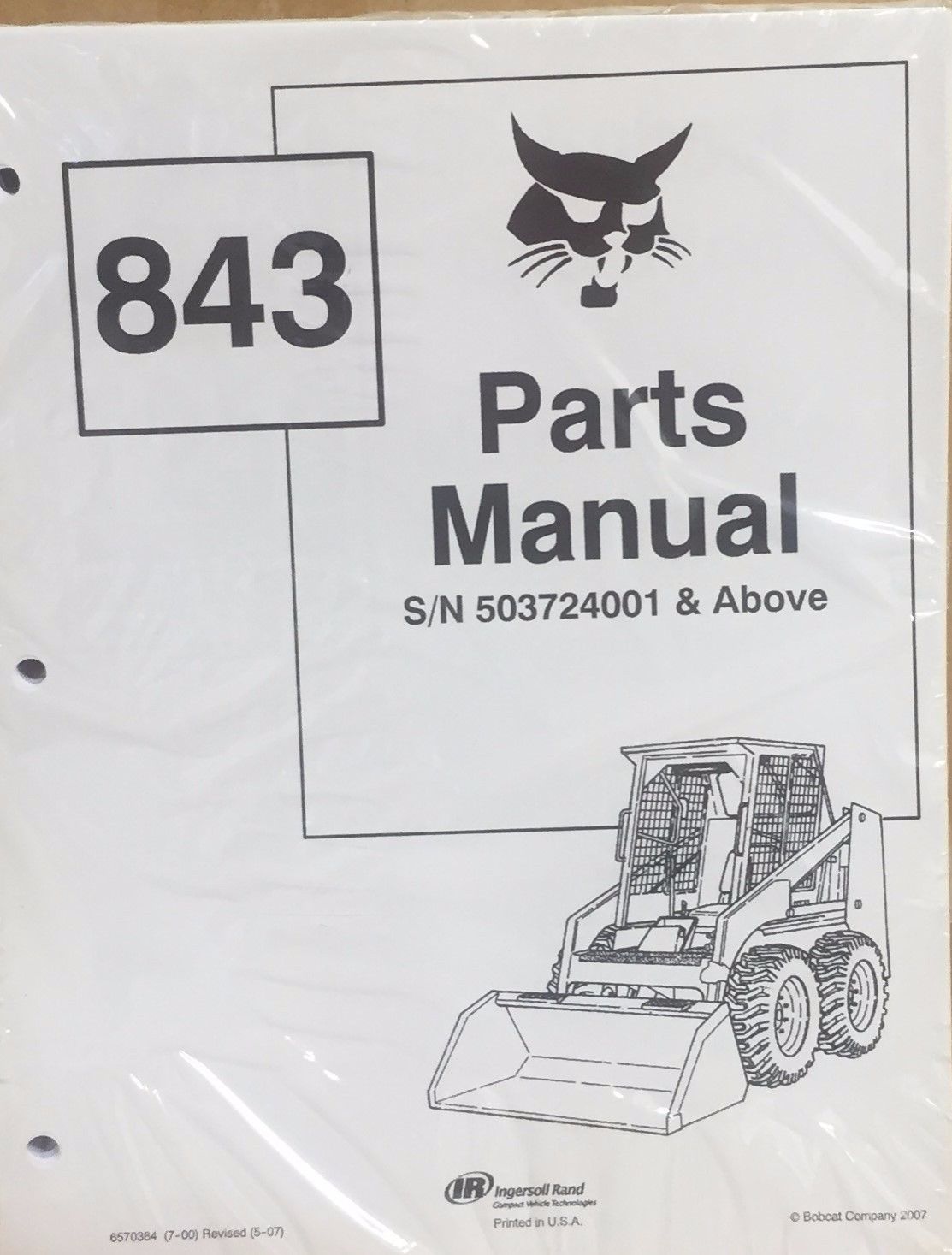 Primary image for Bobcat 843, 843B Series Skid Steer Parts Catalog Manual 6570384 NEW