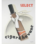 Cigare Havane Di D Dujardin Poster Litografico Francese Su Carta 32 1/2&quot;... - $1,775.88 CAD