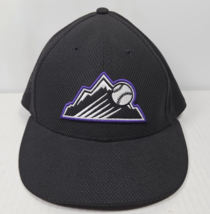 Colorado Rockies MLB New Era Black Hat Cap Fitted Size 7 Authentic Colle... - $128.63 MXN