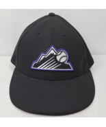 Colorado Rockies MLB New Era Black Hat Cap Fitted Size 7 Authentic Colle... - $127.67 MXN