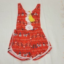 Kid Tales Summer Sleeveless Tassel Bodysuit Jumpsuit Red Floral 24 Month... - $14.50