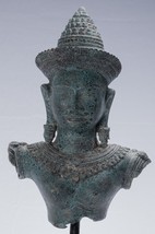 Antigüedad Khmer Estilo Montado Bronce Lakshmi / Devi Consort De Vishnu - 46cm / - £490.88 GBP