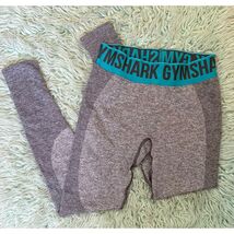 Gymshark Womens Athletic Compression Leggings Pants Size Small Gray Blue - $24.75