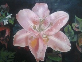 Pretty In Pink Flower Pastel Painting 9 x 12 Canson Pastel Paper - £56.05 GBP