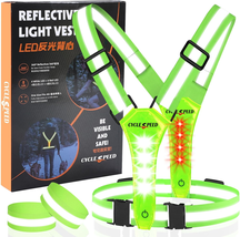 Led Reflective Vest Running Gear, Light up Vest for Night Walking, High ... - £15.12 GBP