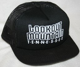 Vintage 80s LOOKOUT MOUNTAIN Puff Print Mesh Snapback Trucker HAT CAP  - £19.60 GBP