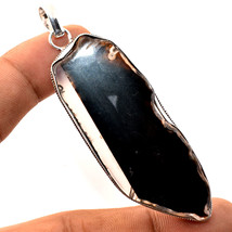 Black Botswana Agate Gemstone Christmas Gift Pendant Jewelry 3.10&quot; SA 5995 - £3.98 GBP