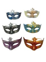 Scroll Ornament Mardi Gras Mask Set 4 Assorted (Not Wearable) Party Favors - £26.89 GBP