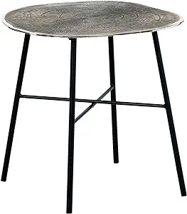 Signature Design by Ashley Laverford Contemporary End Table, Chome &amp; Black - $322.99