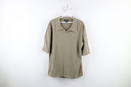 Vintage 90s Eddie Bauer Mens Large Striped Short Sleeve Knit Collared Polo Shirt - £35.68 GBP
