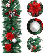 9ft Christmas Garland with 50 Warm White Lights, Un-prelit Battery Operated - $25.99