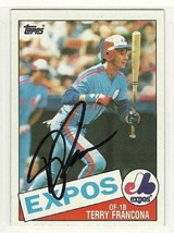 Terry Francona signed Autographed card 1985 topps WS Champion - £11.60 GBP