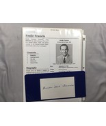 EMILE FRANCIS AUTOGRAPHED SIGNED 3” X 5” Card CAT FRANCIS - $376.41 MXN