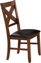 Espresso Pu And Walnut Acme Apollo Side Chair (Set-2) Model Number 70003. - $213.96