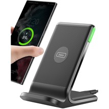Wireless Charger, 15W Fast Wireless Charging Station With Sleep-Friendly Adaptiv - £24.23 GBP