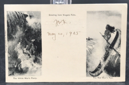 1905 Niagara Falls Greetings White Mans Fancy &amp; Red Mans Fact Postcard - £10.92 GBP