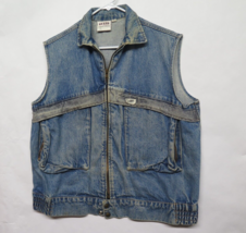 Vintage 80’s George’s Marciano Guess Distressed Denim Vest Size M Back F... - $56.56