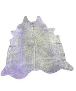 Purple Metallic Acid Washed Cowhide Rug Size: 7.5x6.7 feet Y-053 - $337.15 CAD