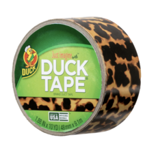 Duck Brand Printed Duct Tape, 1.88&quot; x 10 Yards, Tortoise, Leopard, Spots - £7.94 GBP