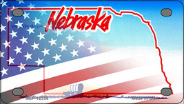 Nebraska with American Flag Novelty Mini Metal License Plate Tag - $282.49 MXN