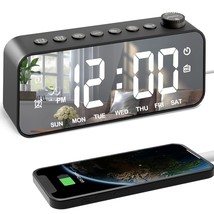 Colorful Digital Alarm Clock Radio, Small Clock Radio, With Mirror Surfa... - $38.94